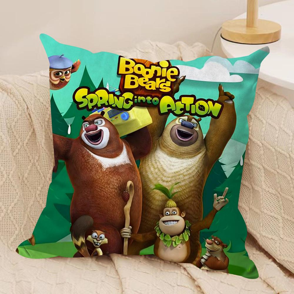 BBoonie BBears Cushion Cover Soft Plush Fabric DoubleSided Printed Sofa Cushion Cover for All Seasons Home Decor Gift