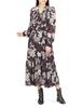 Pleated Bowtie Print Dress SWFO225042 DBRW 0 [Sneider] Women's