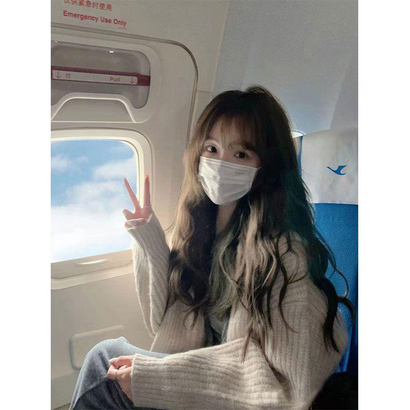 Women's Mid-Length Hooded Knit Cardigan with Pockets - Autumn/Winter Loose Fit Sweater Coat