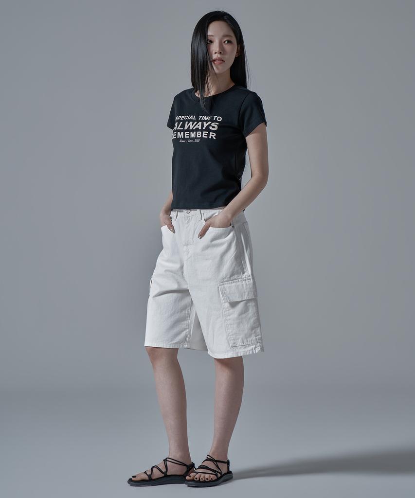 WAARFORWOMAN W1138 Cargo Shorts_White