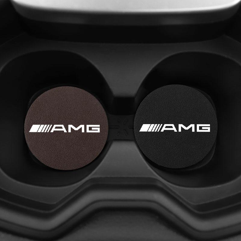 Car Water Cup Anti Slip Pad PU Water Cup Pad Accessories Car Hub Cap For Mercedes Benz AMG W214 W205 W204 W206 W213 W212 W211 W2