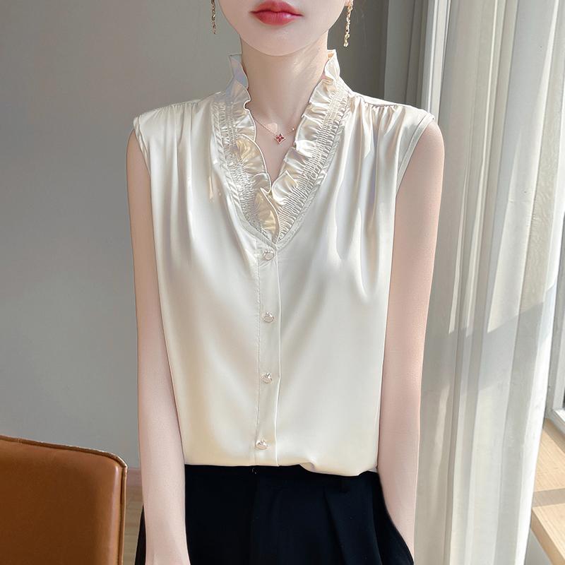 Женская летняя рубашка из шелка тутового шелкопряда, 50% шелка, 50% полиэстера, дышащая, легкая, с короткими рукавами, для поездок на работу, повседневная мода