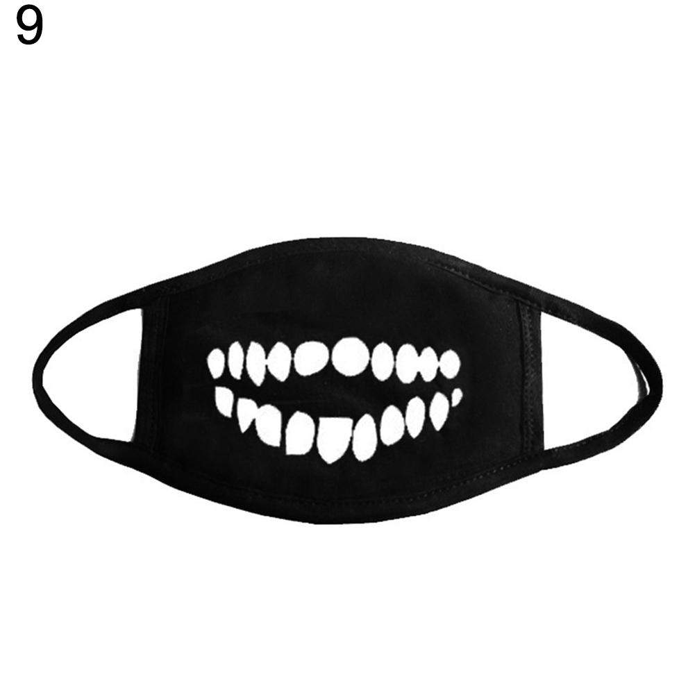 Женщины Мужчины Хлопок Маски Для Лица Шаблон Твердые Черные Маски Мода Симпатичные Половина Лица