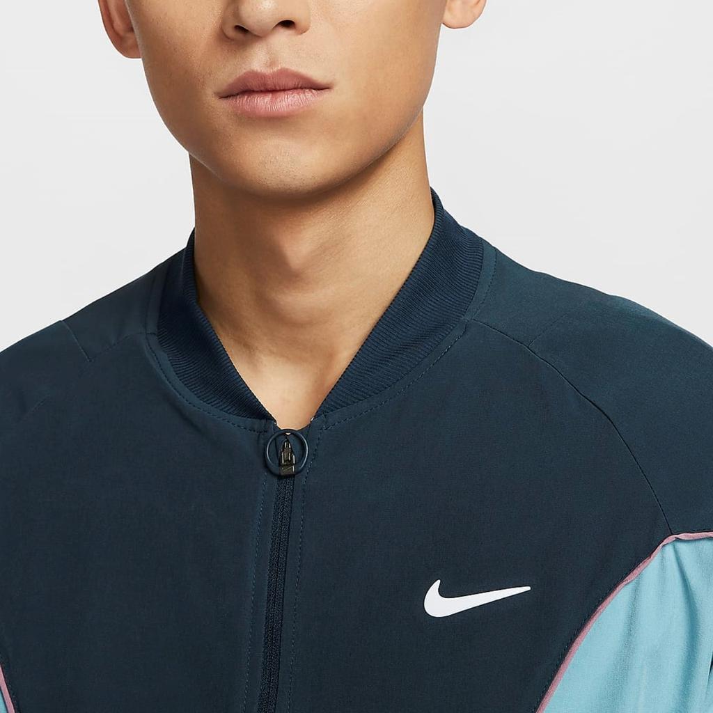 Nike Куртка Court Advantage Dri-Fit Woven Quick-Dry Zip Jacket Men Jacket Deep-Sea-Blue Denim-Green Bright-Burgundy FD5342-478