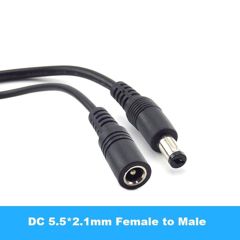 Female To Male Plug CCTV DC Power Cable Extension Cord Adapter 12V Power Cords 5.5x2.1mm Camera Power Extension Cord