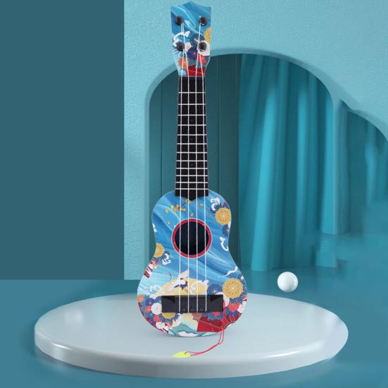 Children Guitar Toy Mini Guitar Kids Toy Ukulele Colorful Cartoon Print Guitar Clear Sound Portable Instrument Children Toddler Plaything Musical