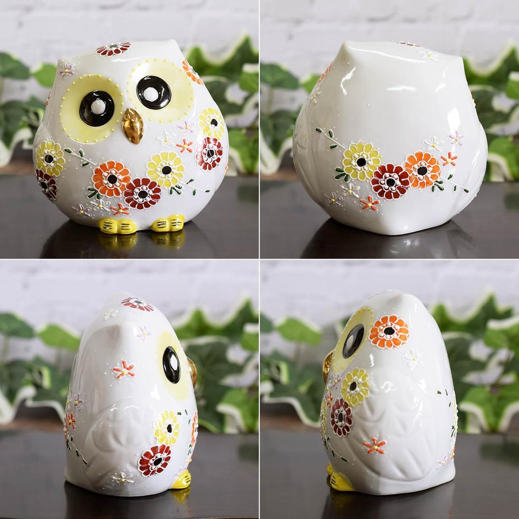 Сова Кутани цветок Фэн удачный подарок на день рождения статуэтка, керамика, посуда, сова, композиция, Шуй, удача, талисман,