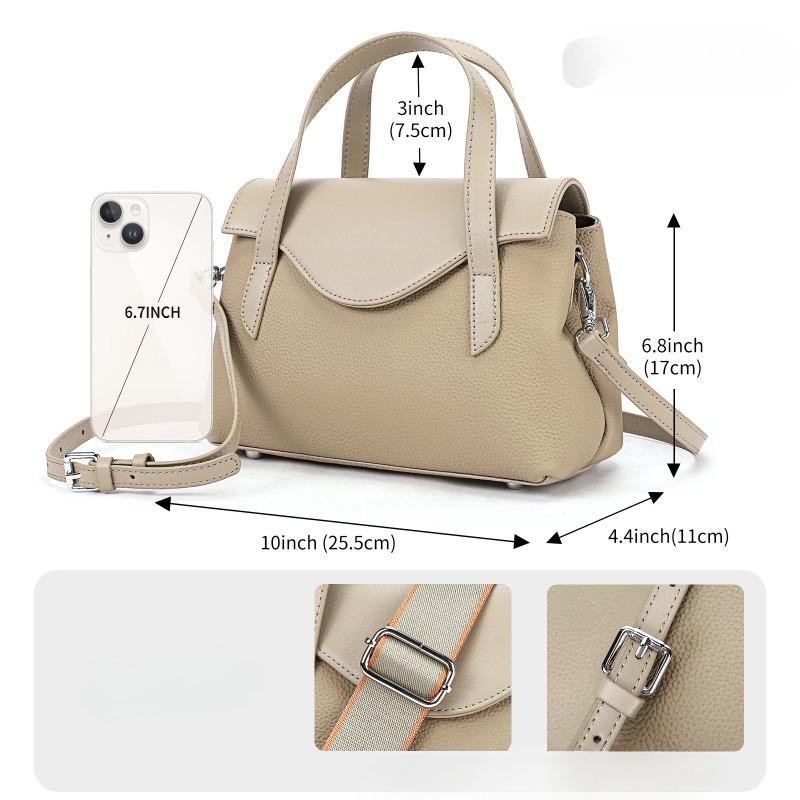 Genuine Leather Simple Ladies' Handbag Top Layer Cowhide Single-shoulder Bag Casual Crossbody Bag