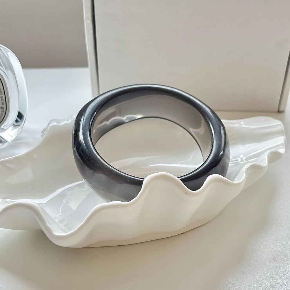 Bohemian Acrylic Bangle Shiny Transparent  Hand Ring Simple Irregular Wide Bracelet  Girls