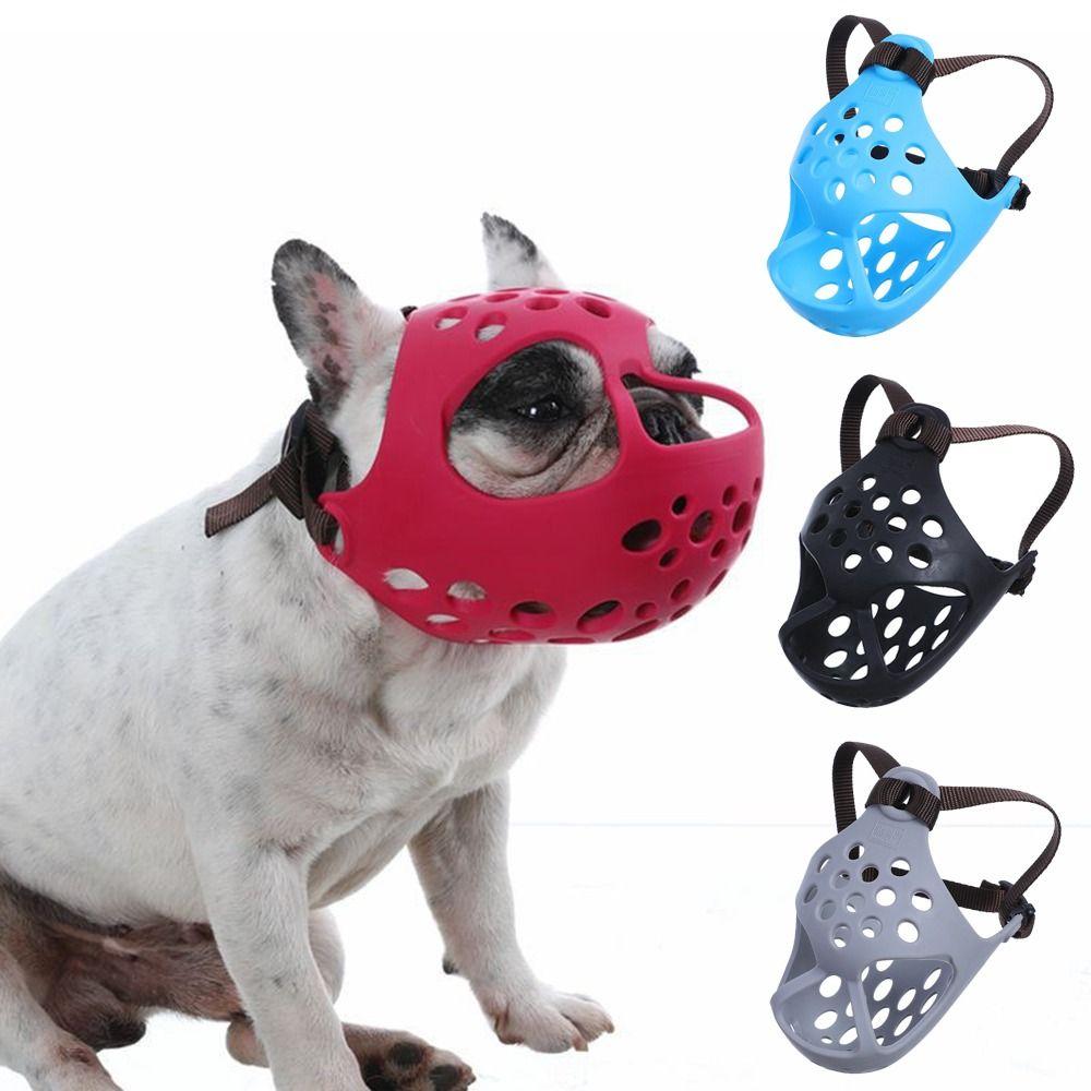 Adjustable Aggressive Dog Short Snout Biting Chewing Face Mesh Pet Dog Muzzle French Bulldog