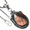 Pendant Multi Fire Labradorite Gemstone Valentine'Day Silver Jewelry 2.25"