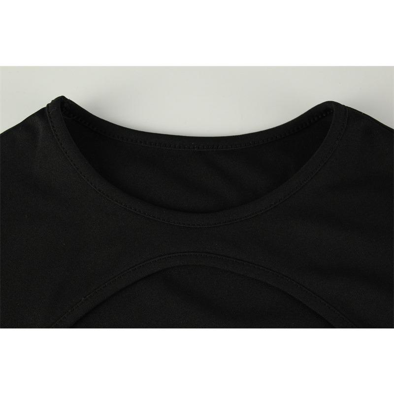 Осенне-зимняя женская мода сексуальное платье с круглым вырезом и длинными рукавами с разрезом Spice Girl