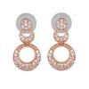 Женские круглые дизайнерские серьги Estele с покрытием из розового золота и CZ