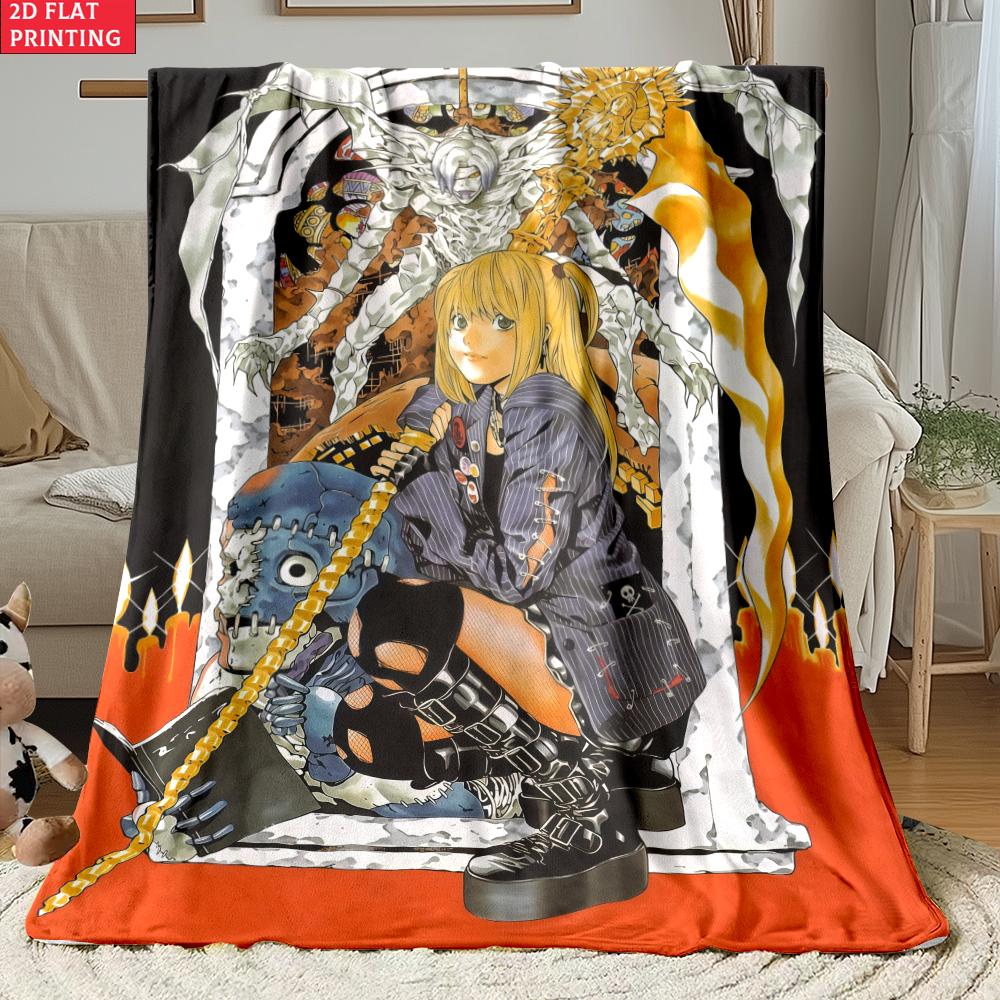 Anime Yagami with Chains Print thin Flannel Blanket for Living Room,Sofas Blankets,Lunch Break,blankets fluffy blanket