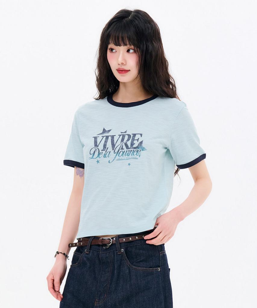 CHASECULT Women'S Slub Ringer Short Sleeve T-Shirt-Fbrg5892D0S