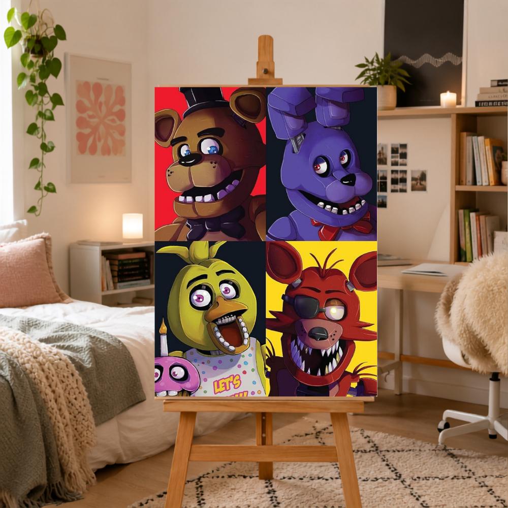 Picture Paint By Numbers With Frame Five Nights At Freddy' 50X70