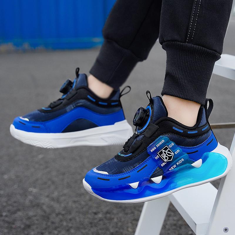 Unisex Sports Shoes Children Luminous Sports Shoes Thick Bottom Fashionable Boys Sports Shoes Rotating Button Girls Sports Shoes