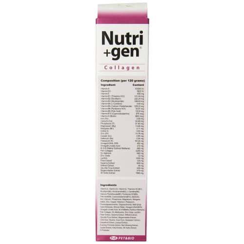 Nutri+gen Collagen Gel for Short-Haired Breeds, 120g, for Dogs and Cats, Skin and Coat Health, Nutritional Supplement, Food, Treats (Collagen)