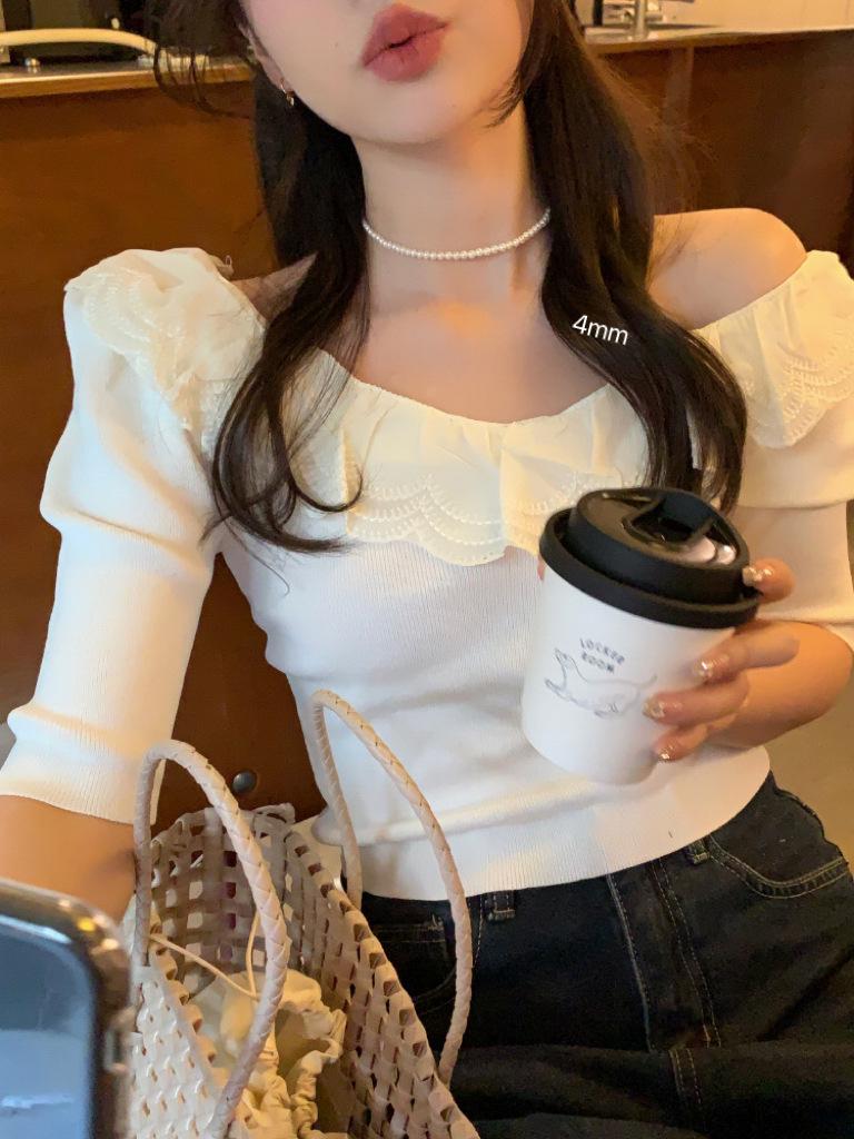 Высококлассное французское ретро жемчужное колье на ключицу для женщин: Универсальный, Элегантный, Простой Роскошный Чокер