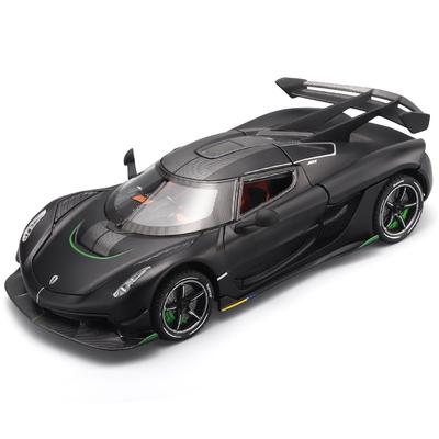 1:24 Модель легкового автомобиля Koenigsegg из сплава со звуком и светом, Инерционный спортивный автомобиль-украшение.