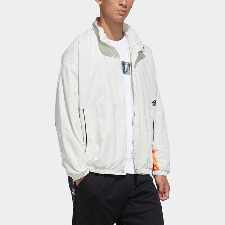 Adidas Essentials Логотип Принт Спортивная куртка с воротником-стойкой Мужские куртки Серый HN8480