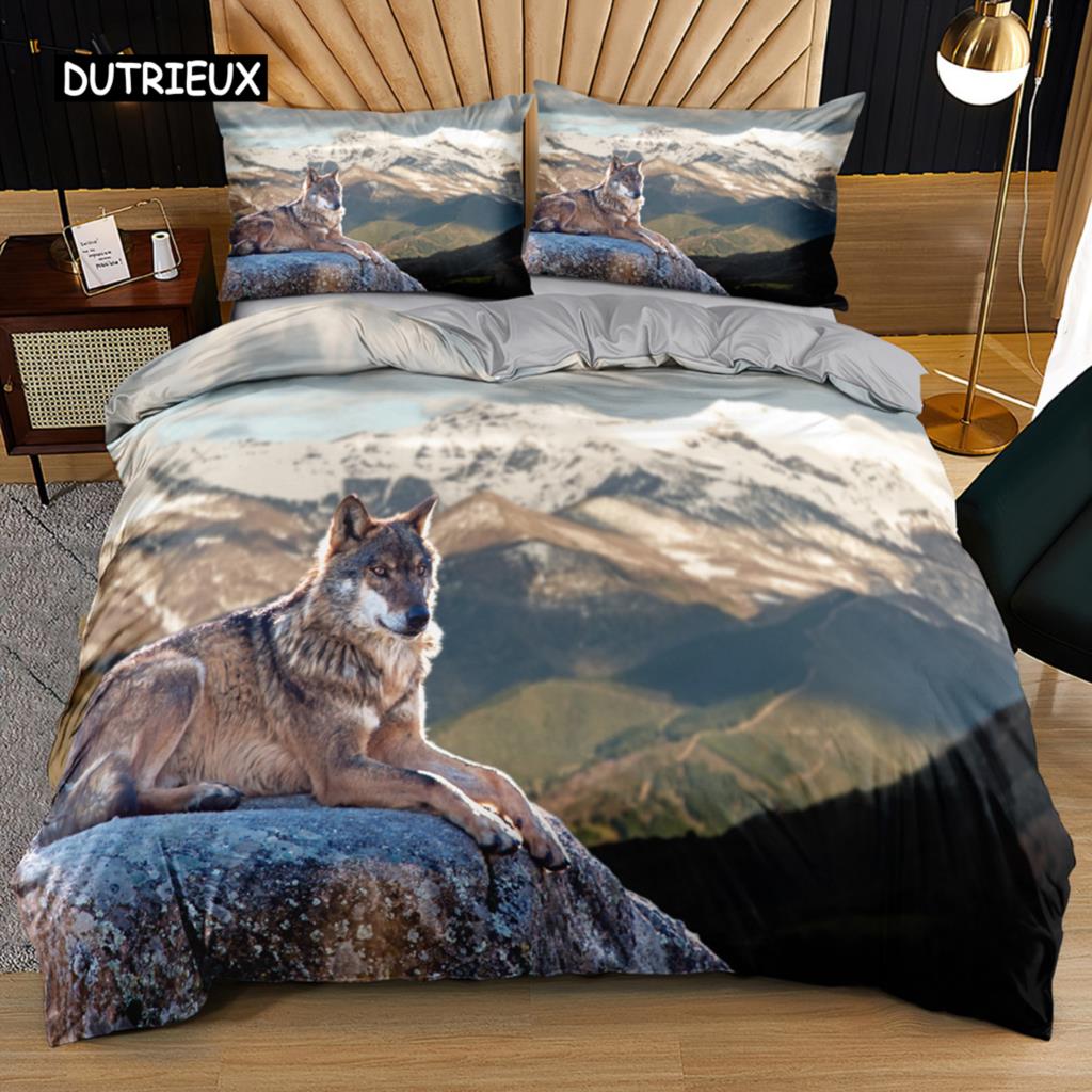 3D Wolf Bedding Collection Black White Dreamcatcher Tribal Nationality Style Duvet Cover For Teens Adults Women Men Bedroom Decoration