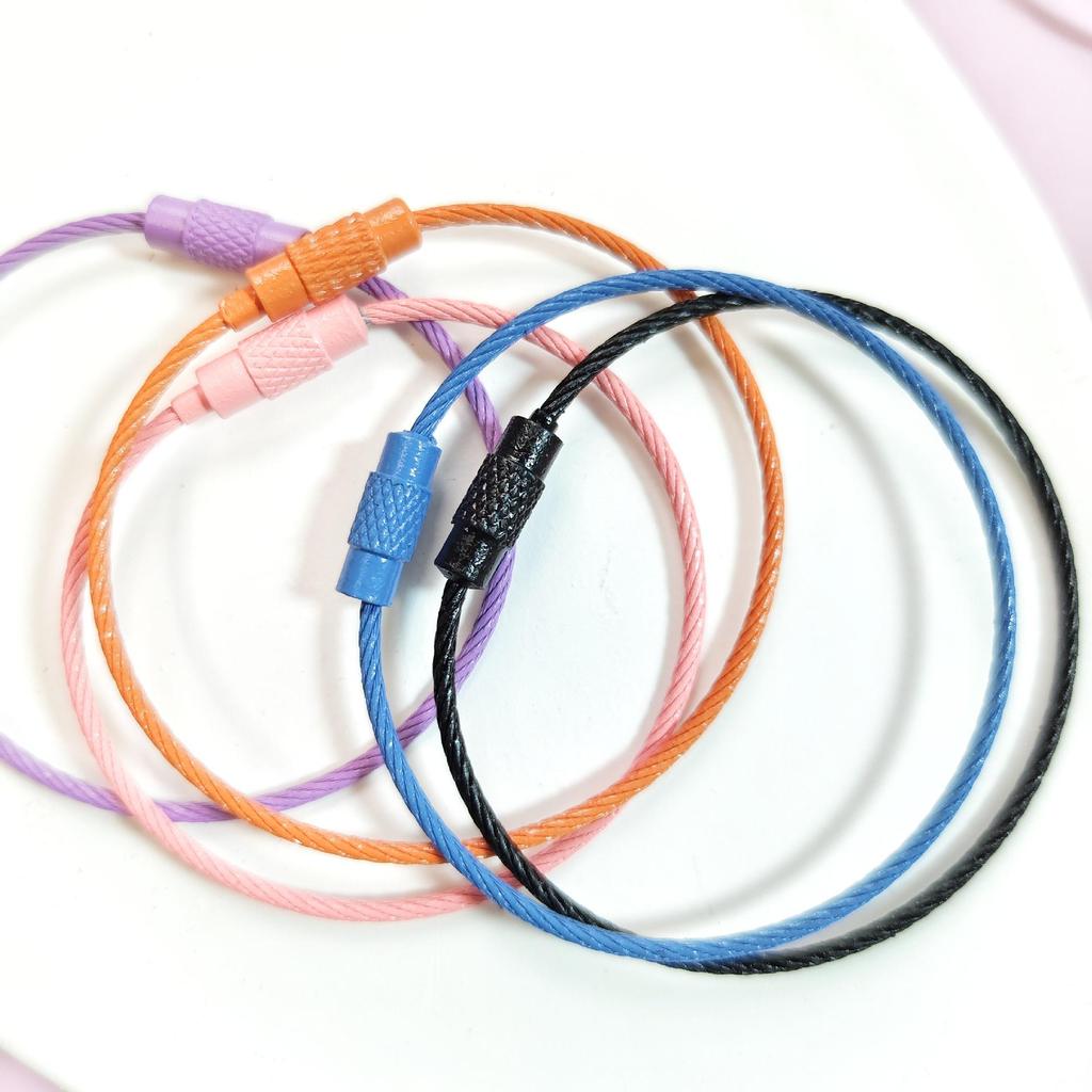 Candy Color Steel Wire Keychain Ring for DIY Jewelry Accessories