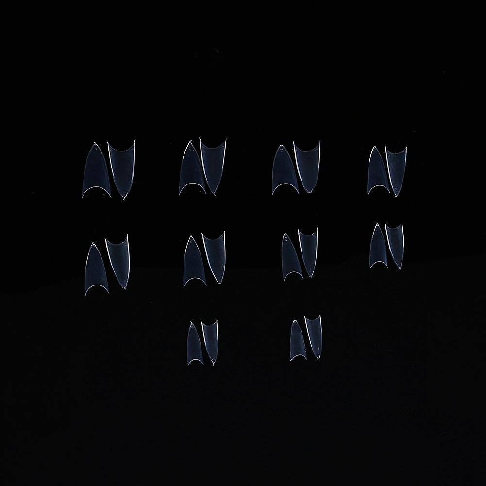 500Pcs Stilettos Sharp False Nail Art Tips Salon Manicure Decoration (Transparent)