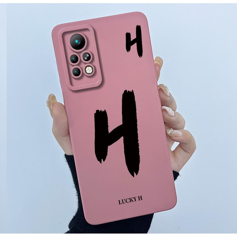 For Infinix Note 11s X698 Case infinix Note 11 Pro X697 Casing Shockproof Lucky Initial Letters Silicone Soft Matte Bumper Cover