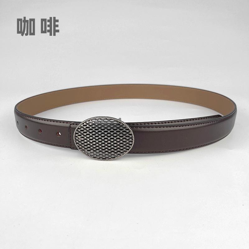 Leather Women'S Belt Cowhide Simple Match Casual Pants Jeans Women'S Pin Buckle Belt