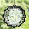 20cm Wind Spinner Tree of Life 3D Rotating Stainless Steel Mirror Reflective Streaming Visual Effect Outdoor Garden Decoration