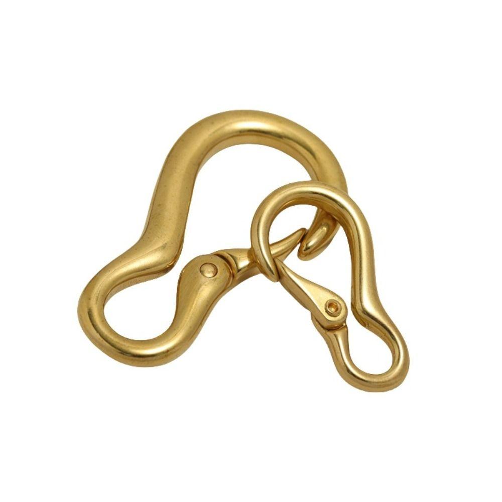 Solid Brass Carabiner Clip Rustproof Camping Keychain Heavy-Duty Spring Snap Hook Hiking