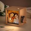 Custom Hand Cranked Photo Flipbook Box Personalized Photocard Holder Flipbook Valentine Day Gifts Solid Wood Slightly Colors