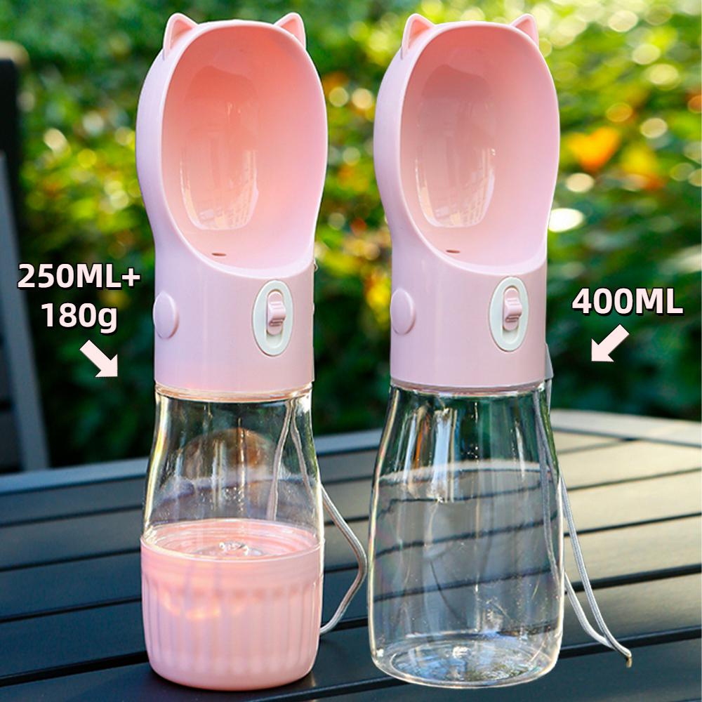 2in1 Dog Portable Water Bottle for Small Large Pet Cats Food Feeder Leak Proof Outdoor Travel Drink Bowl Puppy Chihuahua Supplie