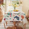 Пасхальный принт Бахрома Кролик Цветок Прямоугольная Скатерть Скатерть для Кофейного Столика