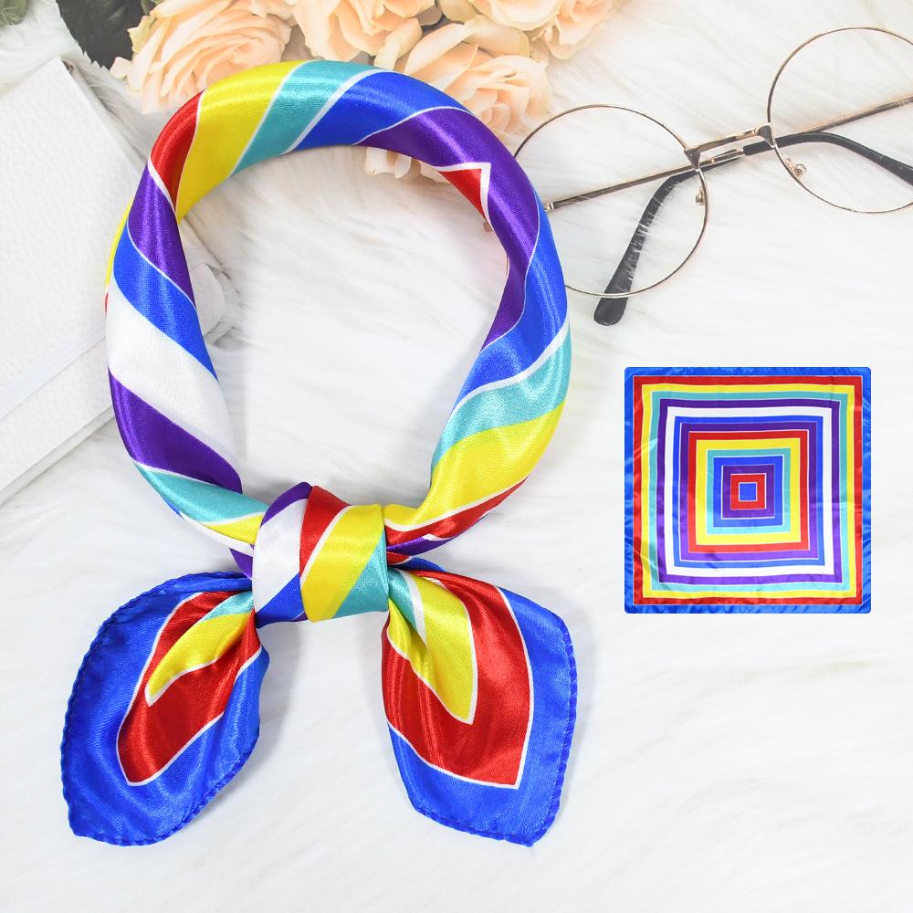 Новый модный высококачественный шелковый шарф квадратный шарф цепочка имитация шелка 50x50 маленький шарф для женщин