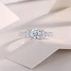 Vinregem Классическое женское кольцо из 100% стерлингового серебра 925 пробы 3EX VVS1 D, круглая огранка, 1 карат, настоящий муассанит с бриллиантом, свадебное обручальное ювелирное изделие