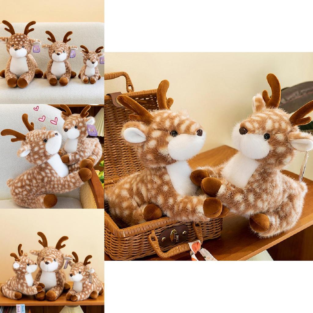 Очаровательная мультяшная плюшевая игрушка олененок, мягкая набивная игрушка, подарок для девочек, домашний декор