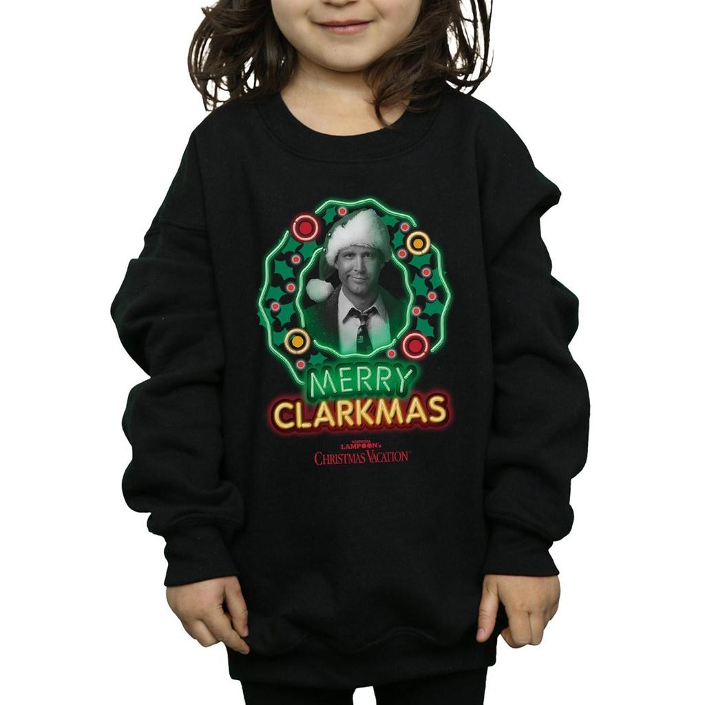National LampoonÂ´s Christmas Vacation Girls Greyscale Clarkmas Sweatshirt