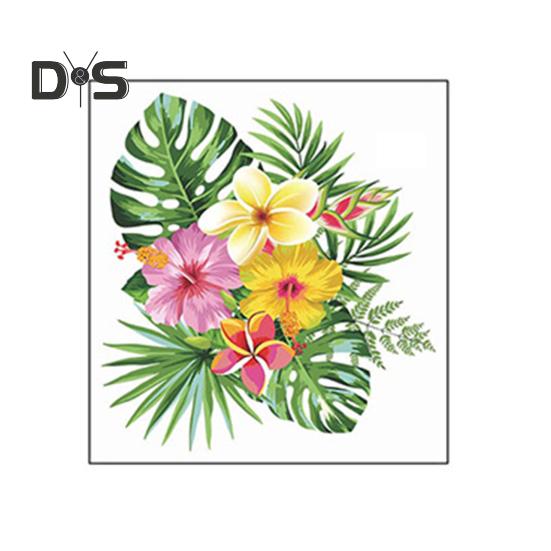 Тропические листья Цветочная наклейка на унитаз Съемная самоклеящаяся водонепроницаемая ПВХ Гостиная Ванная комната Настенное искусство Цветочная крышка унитаза Украшение Наклейка