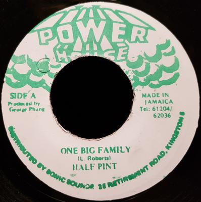 7-дюймовая пластинка HALF PINT One Big Family NONE Power House Ямайка Регги Ска Даб Б/у