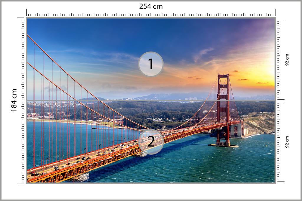 Photomural Golden Gate Bridge In San Francisco Non-Woven 254x184