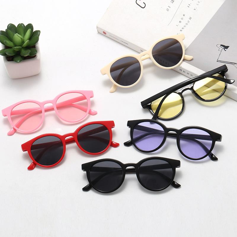 Children'S Fashionable Plastic Round Frame Sunglasses 9021 Ocean Film Running Rivers And Lakes Sunglasses Trendy Glasses