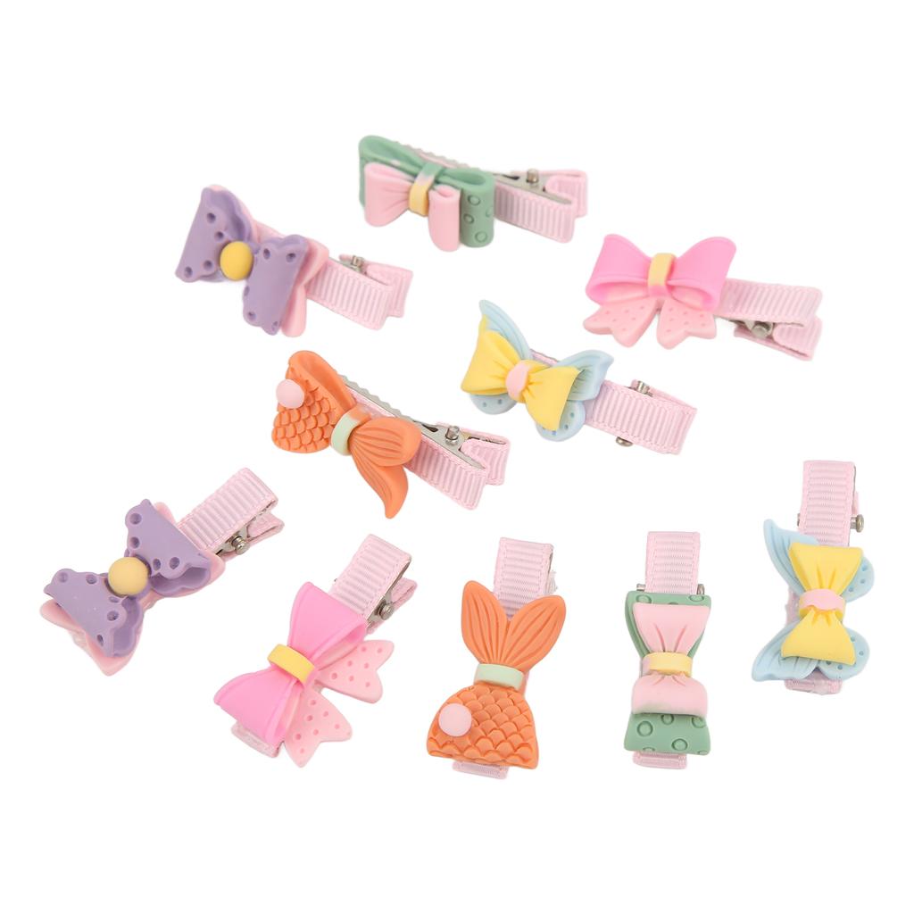 20pcs Dog Bowknot Double Layer Hairpins Pet Bow Hairpin for Long Hair Pets Dogs Cats