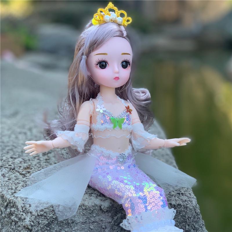30 см кукла-русалка BJD с одеждой, головные уборы, 13 суставов, модная принцесса, платье русалки для маленьких девочек, аксессуары для кукол, игрушка своими руками в подарок