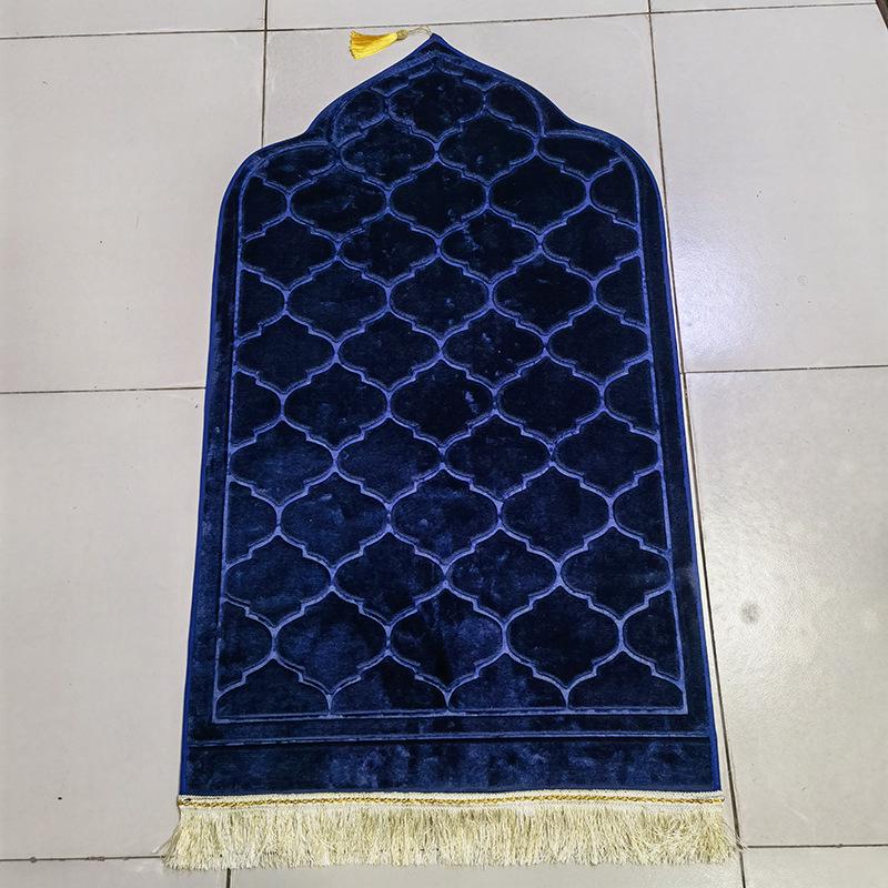 Cross-border Thick Raschel Prayer Mat with Irregular Embossed Design