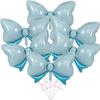 6Pcs Reusable Aluminum Foil Balloons Blue Pink Party Balloons Bow Balloons  Birthday Party