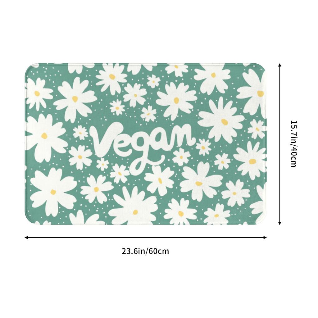 100 vegan Front Door Floor Entrance Mats Indoor Vegetarian Life Bathroom Kitchen Doormat Toilet Carpet Rug