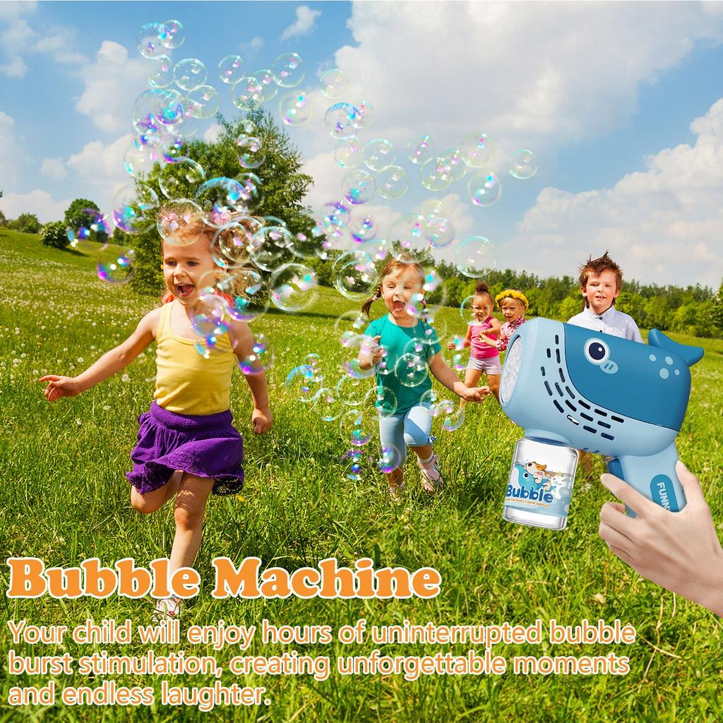 Детская электрическая мыльная машина Light Bubble полностью автоматическая мультяшная игрушка для выдувания пузырей