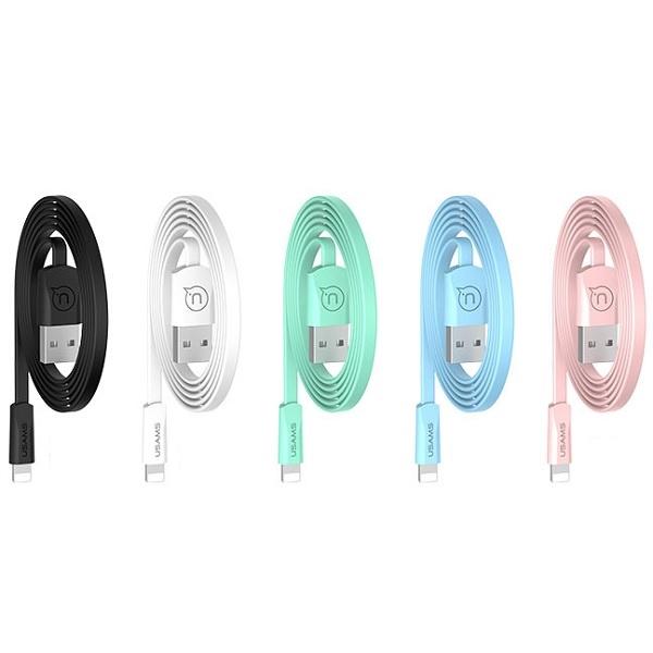 USAMS U2 Lightning Flat Cable 1.2M black/Black Sj199Ip01 Iphone 5/6/7/8/X (Us-Sj199)